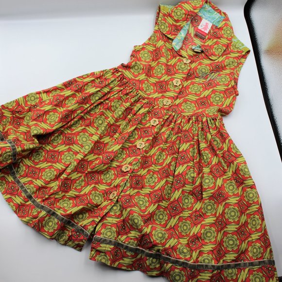 Matilda Jane Other - Matilda Jane Serendipity Laverne Red and Green Sleeveless Dress Size 4 (4-5)